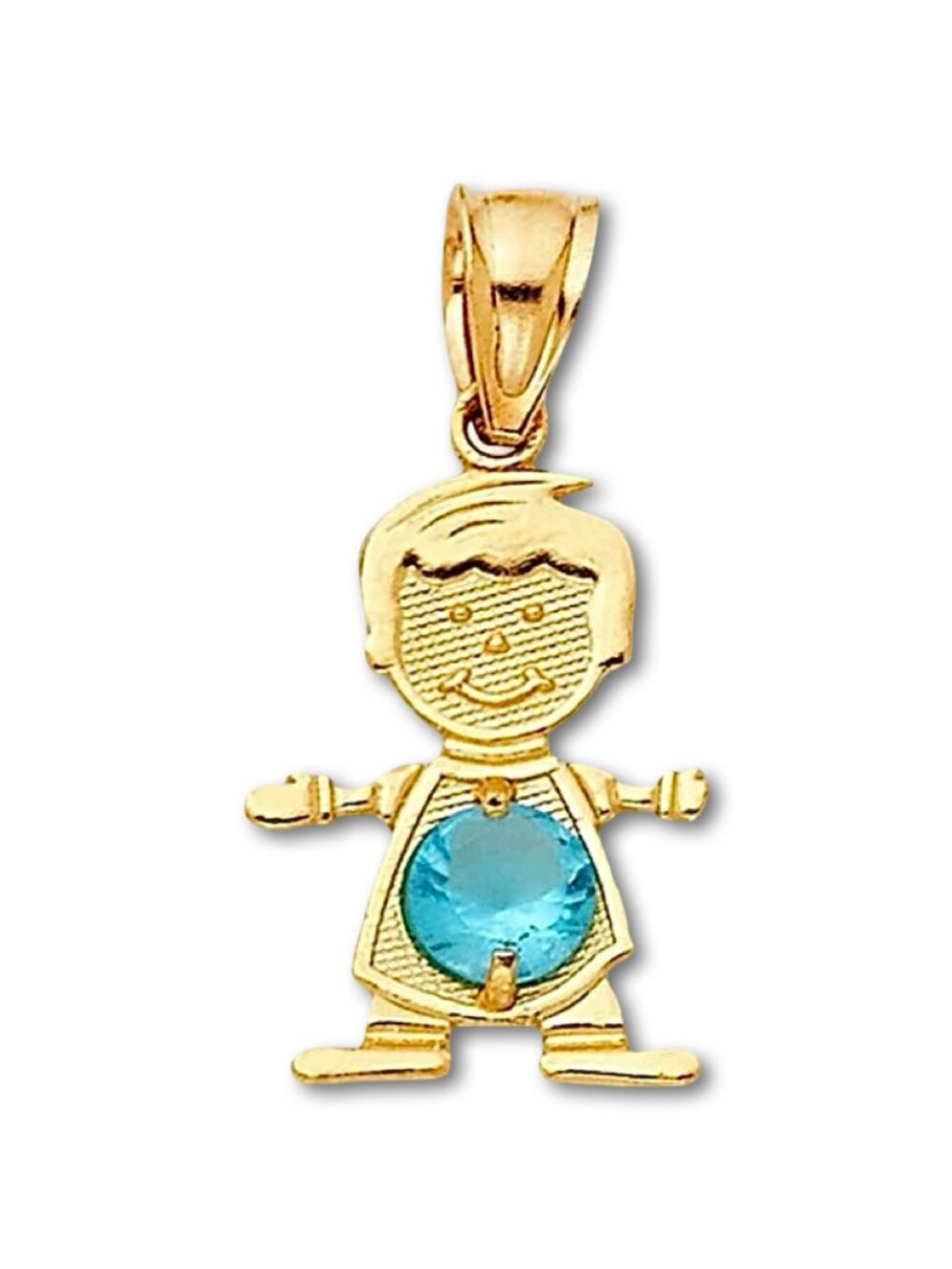14k Solid Gold December Birthstone Boy Charm By Tehrani Jewelry